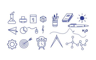 Utbildning Tillbaka till skolan element ikon vektor illustration design v.3