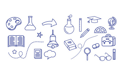 Utbildning Tillbaka till skolan element ikon vektor illustration design v.4