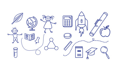 Utbildning Tillbaka till skolan element ikon vektor illustration design v.5