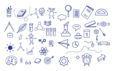Utbildning Tillbaka till skolan element ikon vektor illustration design v.7