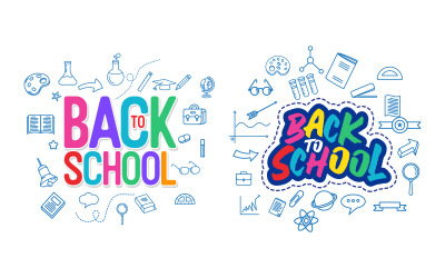 Utbildning Tillbaka till skolan element ikon vektor illustration design v.9