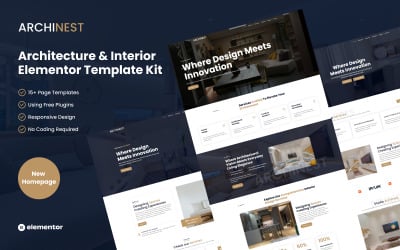 Archinest - набор шаблонов Elementor для архитектуры и интерьера