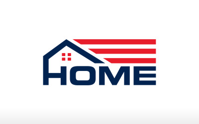Návrh loga domu USA Logo domu Ameriky Logo vlasteneckého domu Logo domu vlajky USA