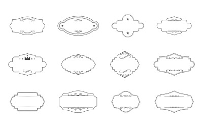 Vintage frame and border Decorative ornament vector illustration design template v.5