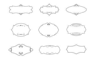 Vintage ram och kant Dekorativ prydnad vektorillustration designmall v.6