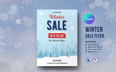 Flyer-Vorlage zum Winterschlussverkauf, auffällige Designs für Ihre Werbeaktionen