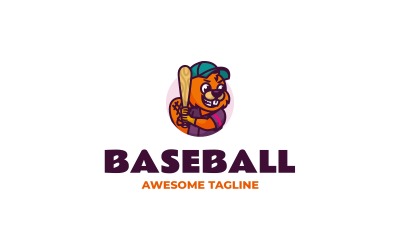 Einfaches Baseball-Maskottchen-Logo
