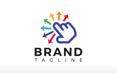 Klicken Sie auf Logo-Design Mehrere Optionen Logo-Auswahl Logo-Vielfalt Buntes Logo-Design Pfeil-Logo-Design