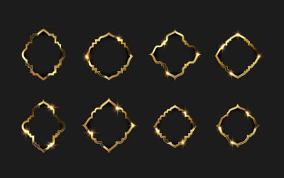 Luxury Gold frame border vector illustration design template v.8