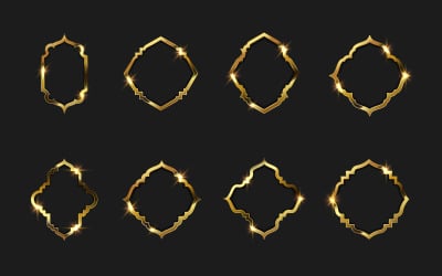 Luxury Gold frame border vector illustration design template v.9