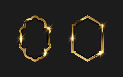 Lyx guld ram gräns vektor illustration designmall v.12