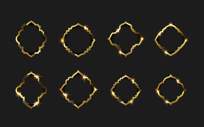 Lyx guld ram gräns vektor illustration designmall v.8