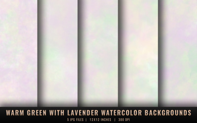 Warm Green with Lavender Watercolor Backgrounds