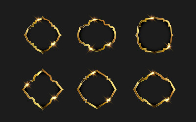 Lyx guld ram gräns vektor illustration designmall v.6