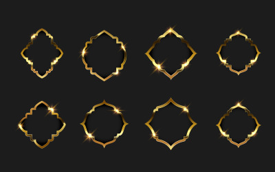 Lyx guld ram gräns vektor illustration designmall v.7