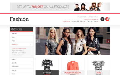 Divatáruház érzékeny Magento téma