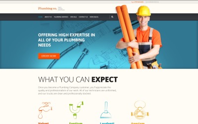 Responsywny motyw WordPress Usługi hydrauliczne #47996