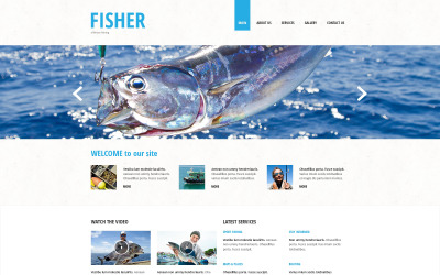 Plantilla de sitio web adaptable de pesca