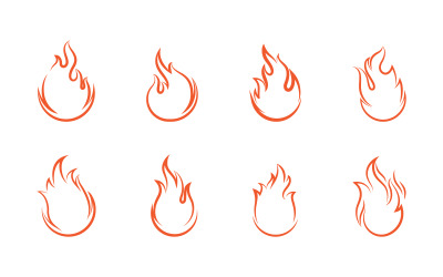 Blaze fire flame icon industrial vector illustration design template v.6