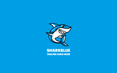 Einfaches Maskottchen-Logo des Blauhais 26