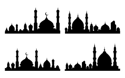 Islamisk muslimsk byggnad vektor Illustration designmall v.1