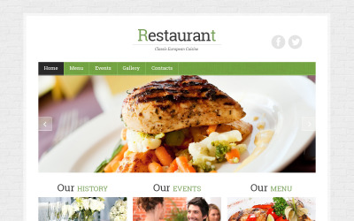 Fransk restaurang responsiv webbplats mall