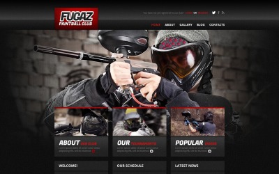 "Paintball Responsive WordPress Theme" Responsive WordPress thema №48156