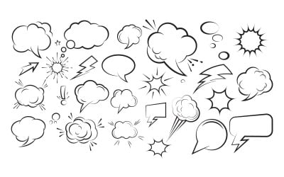 Cloud Comic Book  Design pop art Element Vector Illustration v.2