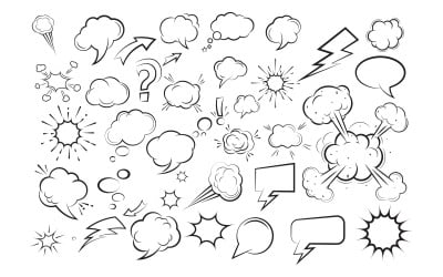 Cloud Comic Book  Design pop art Element Vector Illustration v.3