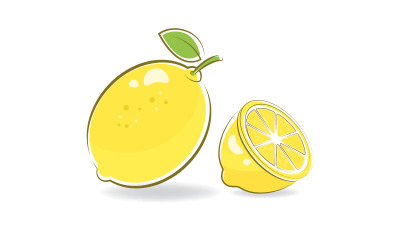 Färsk frukt Citron dryck ikon vektor illustration designmall v.6