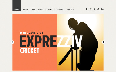 Kriketová responzivní webová šablona