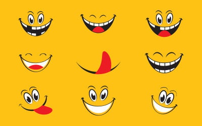 Smile emotion character icon vector illustration design template
