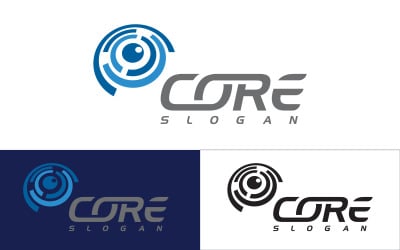 C Letter Core hi tech framtida datorikon vektor Logotypdesignmall v.4