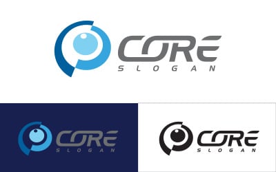 Litera C Core hi tech przyszłość komputer ikona wektor Szablon projektu logo v.3