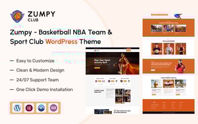 Zumpy - 篮球 NBA 球队和运动俱乐部 WordPress 主题