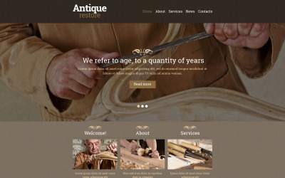 Plantilla de sitio web adaptable de tienda de antigüedades