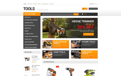 Tema Shopify sensible a herramientas y equipos
