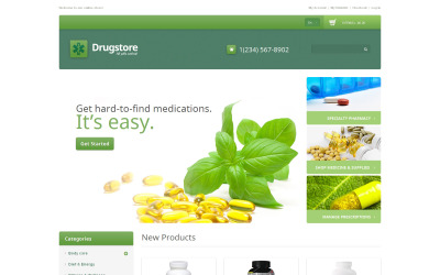 Thème Magento adaptatif pour site de pharmacie #48326