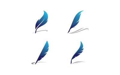 Creative Feather logo vector design 14