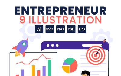 9 Entrepreneur Business Illustration
