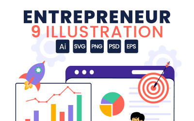 9 Entreprenör Business Illustration