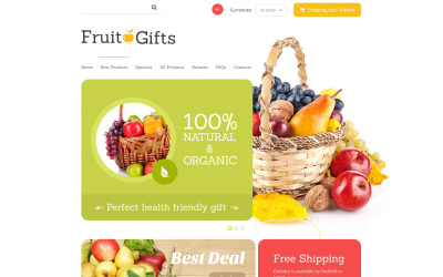 Modelo ZenCart para presentes de frutas