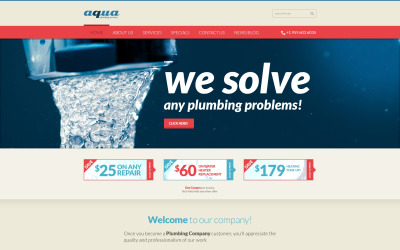 Responsywny szablon Joomla Plumbing Services Online #48440