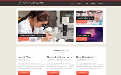 Tema WordPress responsivo do laboratório de ciências