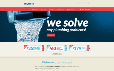Vízvezeték-szolgáltatás online Joomla sablon