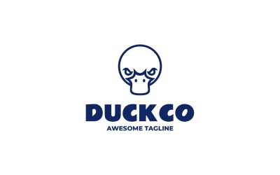 Duckco Çizgi Sanatı Logo Şablonu