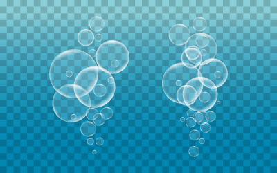 Vattenbubblor vektorillustration designmall v.1