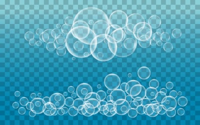 Vattenbubblor vektorillustration designmall v.2