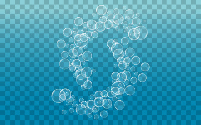 Vattenbubblor vektorillustration designmall v.5