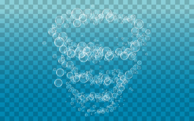 Vattenbubblor vektorillustration designmall v.7